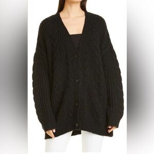 Jenni kayne cable cocoon cardigan black